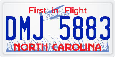 NC license plate DMJ5883