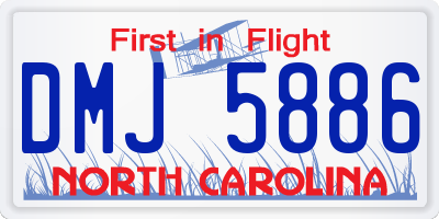 NC license plate DMJ5886