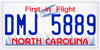 NC license plate DMJ5889