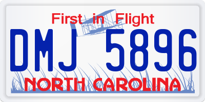 NC license plate DMJ5896