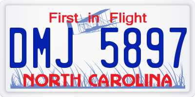 NC license plate DMJ5897