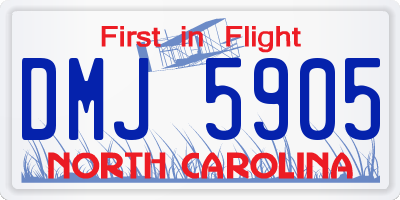 NC license plate DMJ5905
