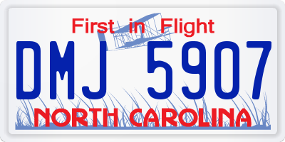 NC license plate DMJ5907