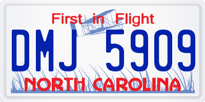 NC license plate DMJ5909