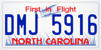 NC license plate DMJ5916