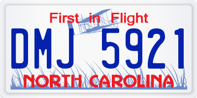 NC license plate DMJ5921