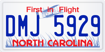 NC license plate DMJ5929