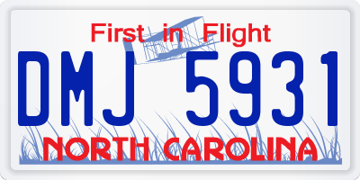 NC license plate DMJ5931