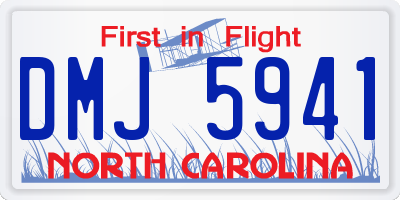 NC license plate DMJ5941