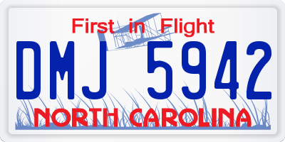NC license plate DMJ5942