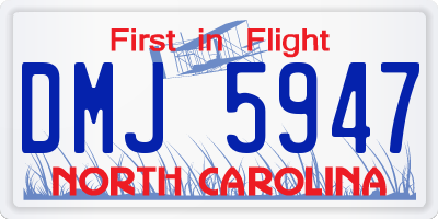 NC license plate DMJ5947