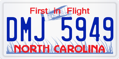 NC license plate DMJ5949