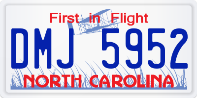 NC license plate DMJ5952