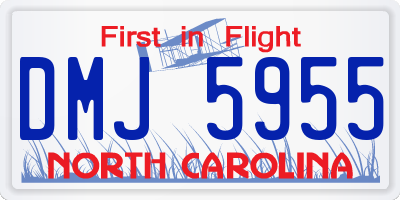 NC license plate DMJ5955