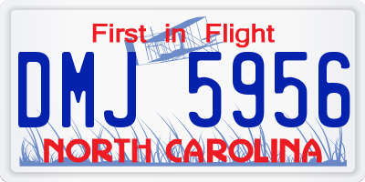 NC license plate DMJ5956