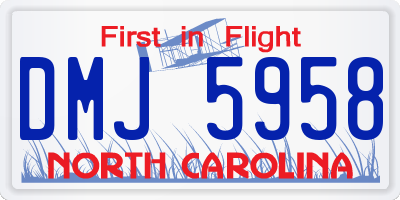 NC license plate DMJ5958