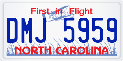 NC license plate DMJ5959