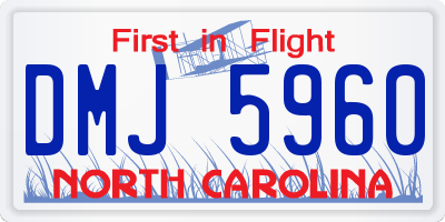 NC license plate DMJ5960