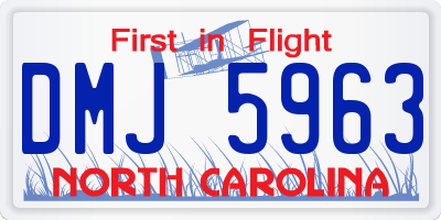 NC license plate DMJ5963