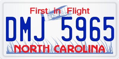NC license plate DMJ5965