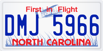 NC license plate DMJ5966