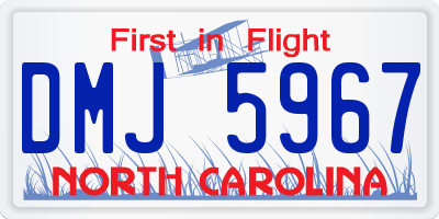 NC license plate DMJ5967
