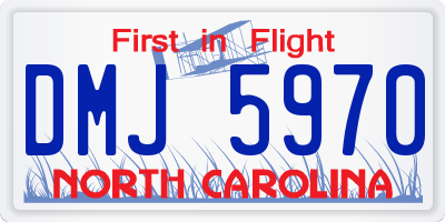 NC license plate DMJ5970