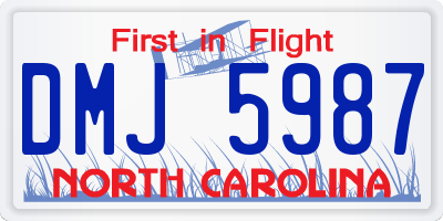 NC license plate DMJ5987
