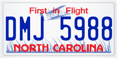 NC license plate DMJ5988
