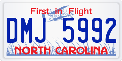 NC license plate DMJ5992