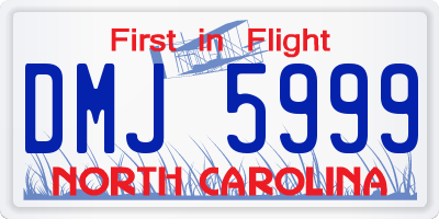 NC license plate DMJ5999