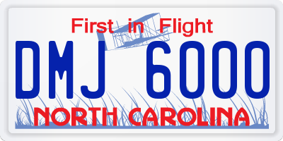 NC license plate DMJ6000