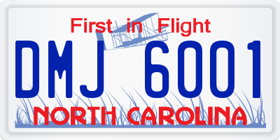NC license plate DMJ6001