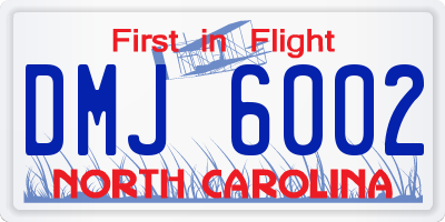 NC license plate DMJ6002