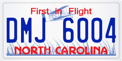 NC license plate DMJ6004