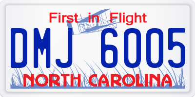 NC license plate DMJ6005