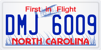 NC license plate DMJ6009