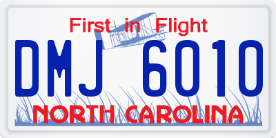 NC license plate DMJ6010