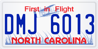NC license plate DMJ6013