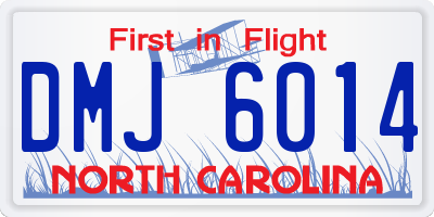 NC license plate DMJ6014
