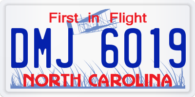 NC license plate DMJ6019