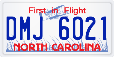 NC license plate DMJ6021