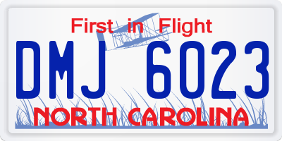 NC license plate DMJ6023