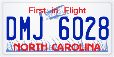 NC license plate DMJ6028