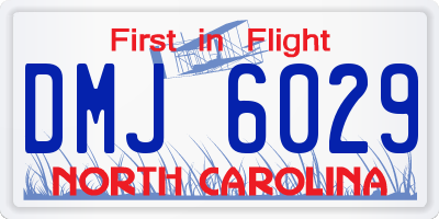NC license plate DMJ6029