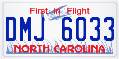 NC license plate DMJ6033