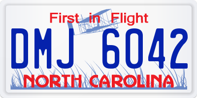 NC license plate DMJ6042