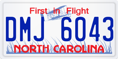 NC license plate DMJ6043