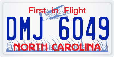 NC license plate DMJ6049