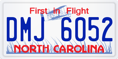 NC license plate DMJ6052